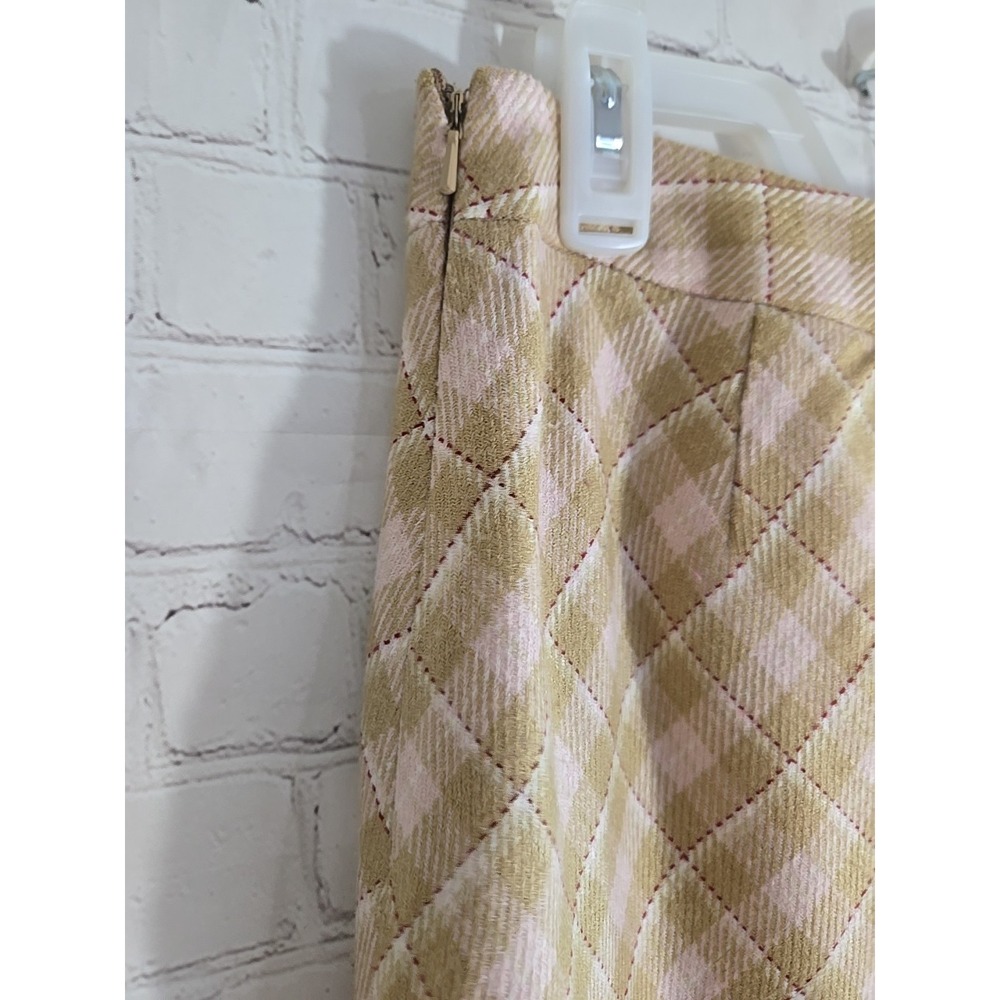 VTG Y2K Pink plaid Knee skirt sz 4 flare Academia Preppy Classic Equestrian - Picture 4 of 9